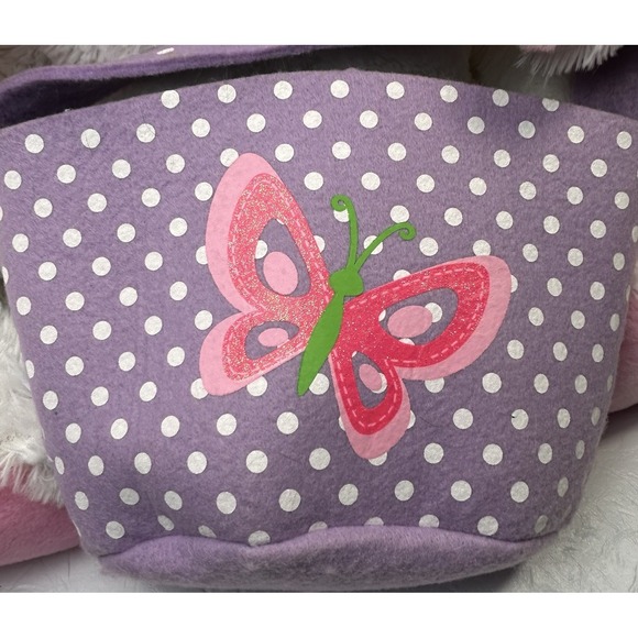 Dan Dee Collectors Choice Easter Bunny Rabbit 16" Plush Stuffed Purple Basket Lg - Picture 3 of 10